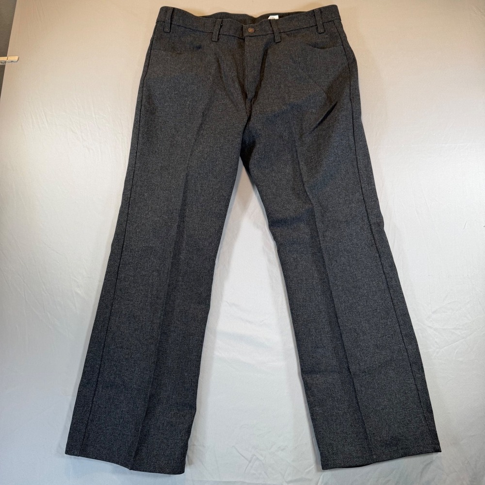 Vintage Levis Action Slacks Mens 38x29 Gray Polyester Trousers Made in USA‎ 90s